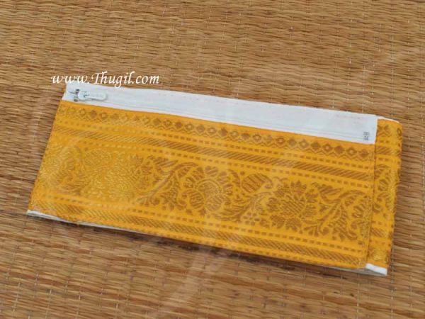 Men's Iyer Belt in Zari and Canvas Fabric with 2 Zip for Pujari Hindu Temple Buy online 