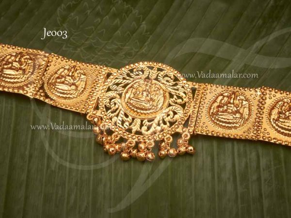 Ethnic Lakshmi engraved waist Brides India hip belt chain Odiyanam