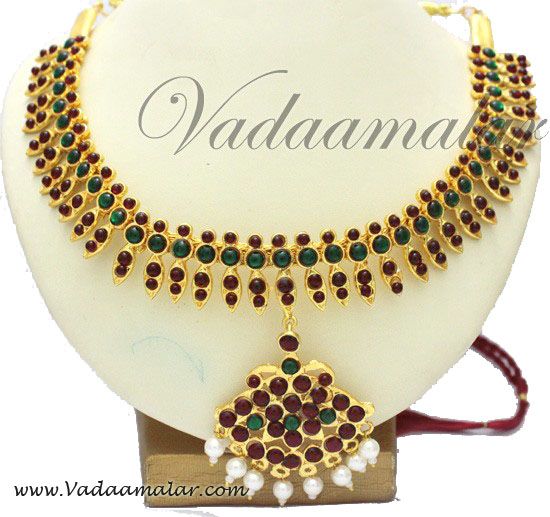 Indian Traditional Pichipoo malai Leaf Jewellery Necklace Choker 