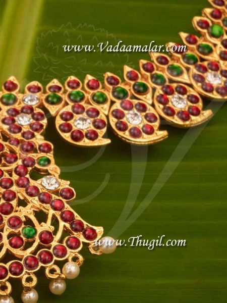 Bharatanatyam jewelery South Indian Bridal Temple Ornaments Manga mala Long Necklace Haaram 