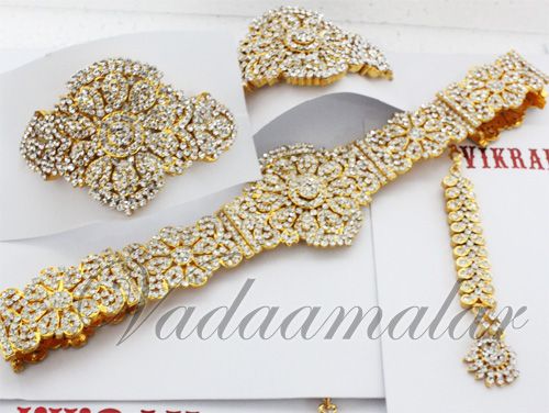10 pcs Traditional Indian bridal wedding Bharatanatyam dance ornaments jewel set