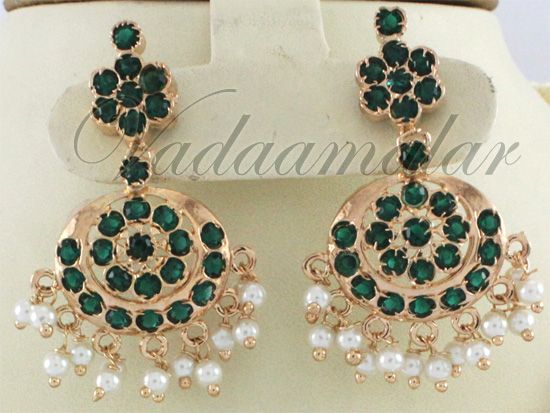 Elegant Green stones Attikai ati closed neck necklace choker Indian jewelry ornament