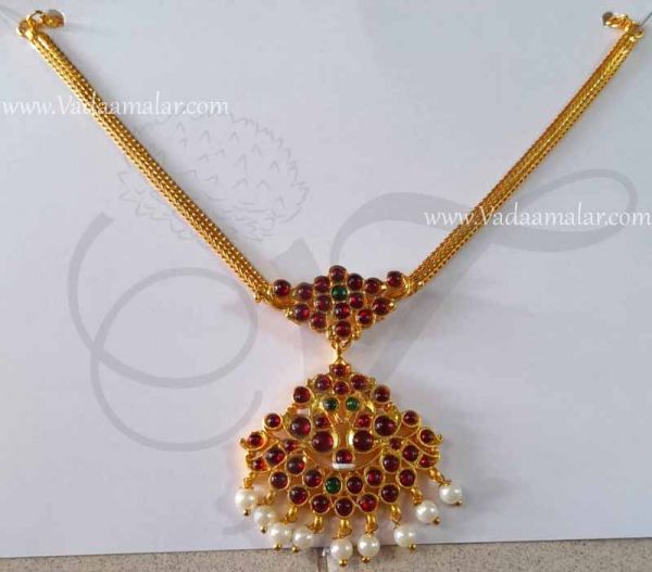 Short chain pendant Bharatanatyam necklace jewellery mohiniyattam jewelry 
