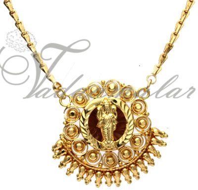 Long Chain with Lakshmi Pendant Pedent Gold Plated traditional jewelry