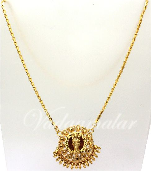 Long Chain with Lakshmi Pendant Pedent Gold Plated traditional jewelry