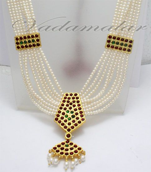 Kathak Necklace Jewellery Jewel design India Long Pearl Strings