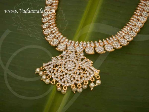 Necklace White Stones Bharathanatyam South India Indian Jewelry Buy Now