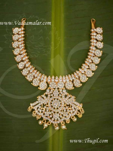 Necklace White Stones Bharathanatyam South India Indian Jewelry Buy Now