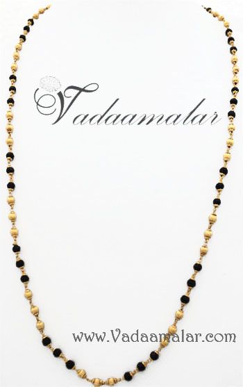 Mangalsutra traditional India black beads long chain 