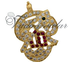 Buy Spritual Om Muruga Pendant Stud with gorgeous Stones