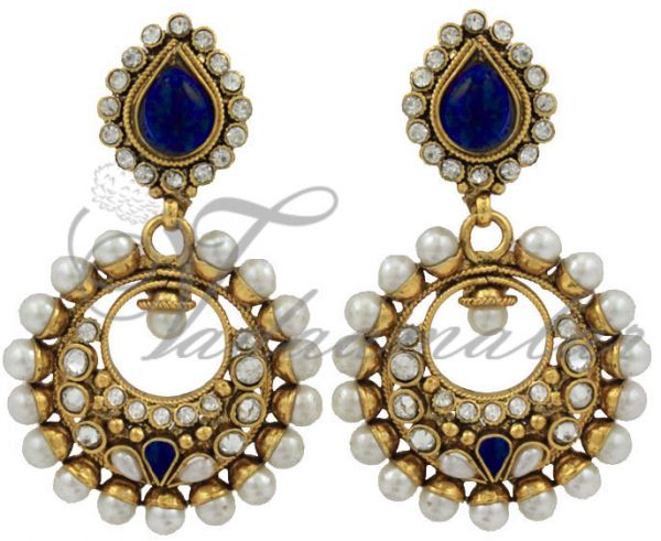 Antique Design Pendant Nekclace Oxidised gold saree costumes earrings Ram Leela set