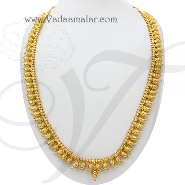 Gold colour Mangamalai Mango Necklace for Saree Salwar