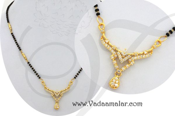 Mangalsutra traditional India black beads chain with pendant 