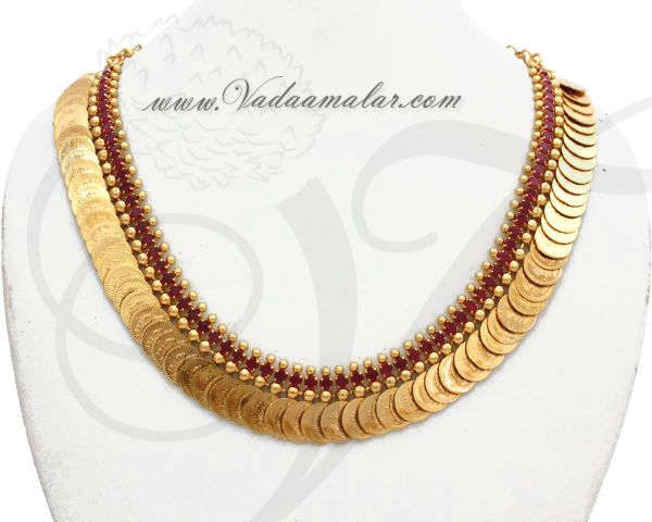 Traditional India Necklace Micro Gold plated Coin Necklace Kasumalai Kasumala India Ornament