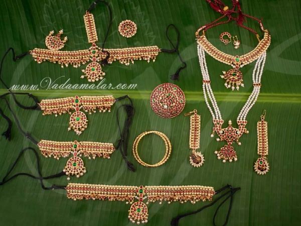 Small size Temple Jewellery set Indian Dance Kuchipudi Bharatanatyam Buy Now