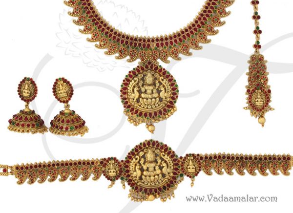 Antique finish Mango Design Indian Bridal Jewellery Set Traditional Wedding Ornaments for Saree & Lehenga