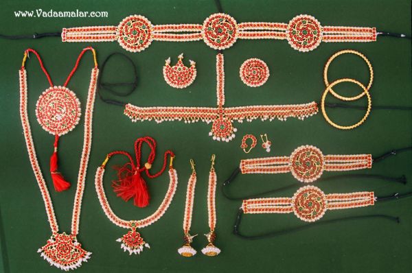 10 pcs Temple Jewellery Indian bridal wedding Kuchipudi Bharatanatyam dance ornaments 