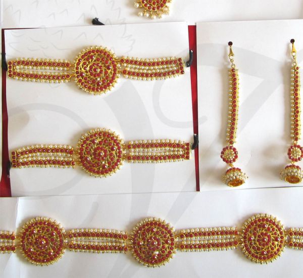 10 pcs Temple Jewellery Indian bridal wedding Kuchipudi Bharatanatyam dance ornaments 