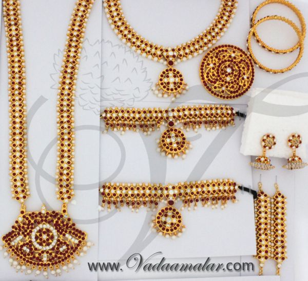 Indian Bridal Jewellery Set Traditional 10 piece ornaments for Saree & Lehenga