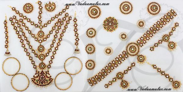 Indian Bridal Jewellery Set Traditional 20 piece ornaments for Saree & Lehenga
