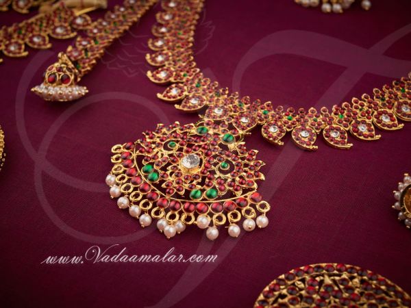 Kuchipudi Dance Set Traditional Indian kemp stone bridal Buy Temple jewellery online