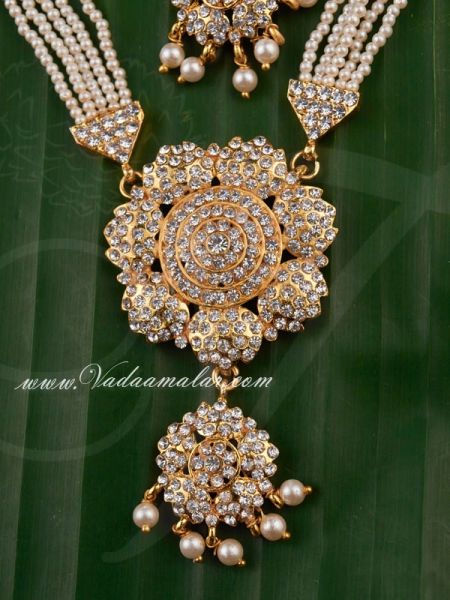 Kathak dance jewellery white stones with pearls set jewelry buy online