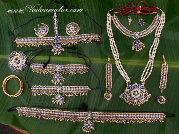 Blue Kempu Bharatanatyam Kuchipudi Dance Set Buy jewellery online