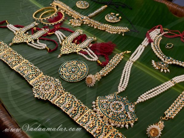 Green Kempu Bharatanatyam Kuchipudi Dance Set Buy jewellery online