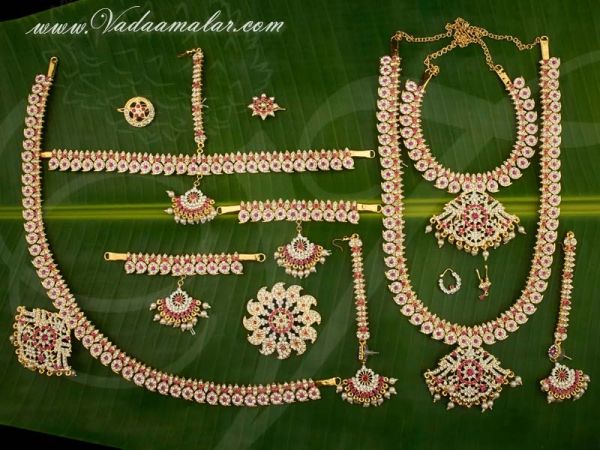 Mango Design India bridal dance jewelry Bharatanatyam, Kuchipudi jewellery full set