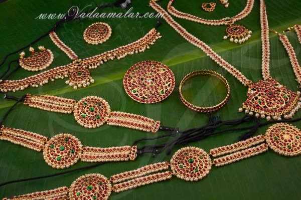 Temple Jewellery set Indian bridal wedding Kuchipudi Bharatanatyam 
