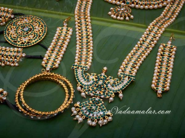 Green Stone Bharatanatyam Kuchipudi Dance Set Buy jewellery online