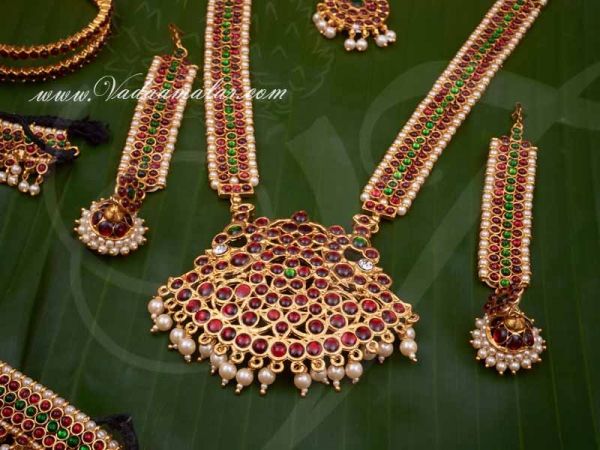 Kuchipudi Dance Set Traditional Indian kemp stone bridal Buy Temple jewellery online