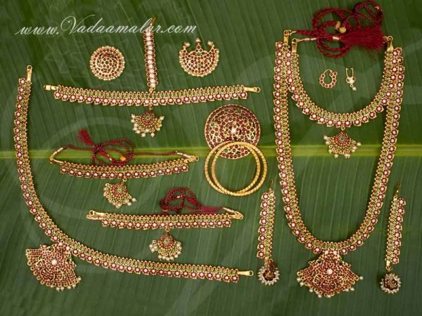 Red And Green Stone Bharatanatyam Kuchipudi Dance Set Buy jewellery online