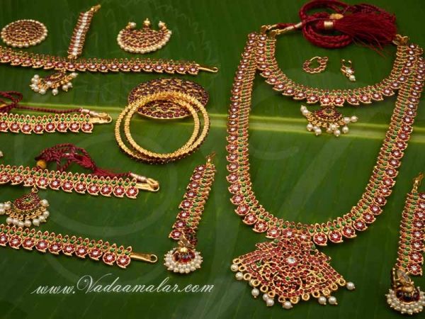 Red And Green Stone Bharatanatyam Kuchipudi Dance Set Buy jewellery online