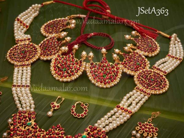 Artificial Jewelry Bharatanatyam Kuchipudi Jewel Dance Half Moon Set Temple Jewellery Buy Now