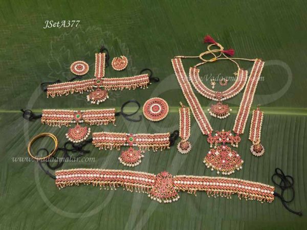 Bharatanatyam Kuchipudi Temple Jewellery Kemp Jewellery Dance Set 