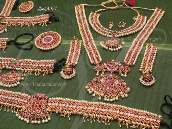 Bharatanatyam Kuchipudi Temple Jewellery Kemp Jewellery Dance Set 