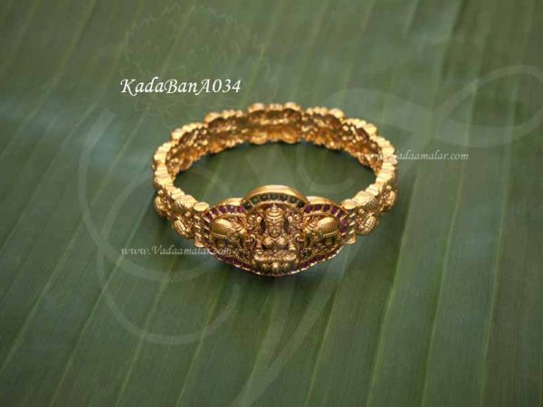 Kada Bangle Antique Lakshmi Traditional Valaiyal (2-4)- 1 piece adjustable