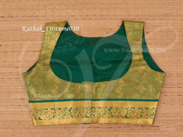 Kathak Jacket Coat Dance Costume For Kameez Green Color - 30 Size