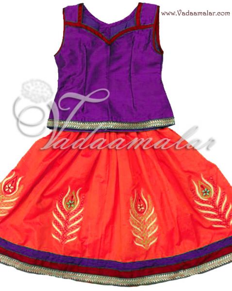 Pavadai Sattai Chattai South Indian Girls Skirt Blouse Costume - Custom stitched