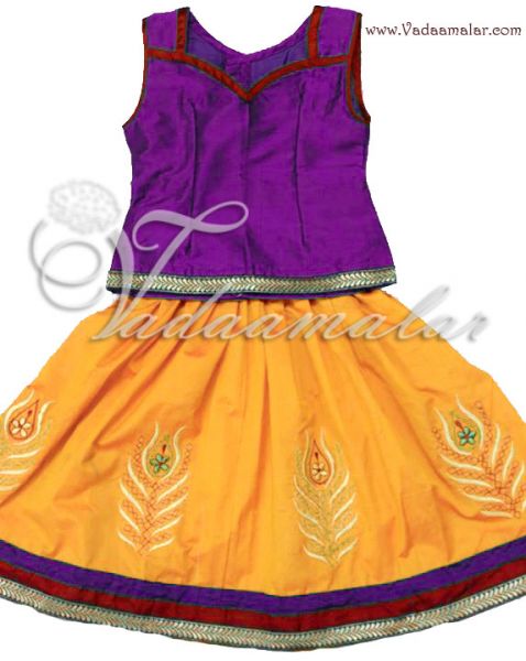 Pavadai Sattai Chattai South Indian Girls Skirt Blouse Costume - Custom stitched