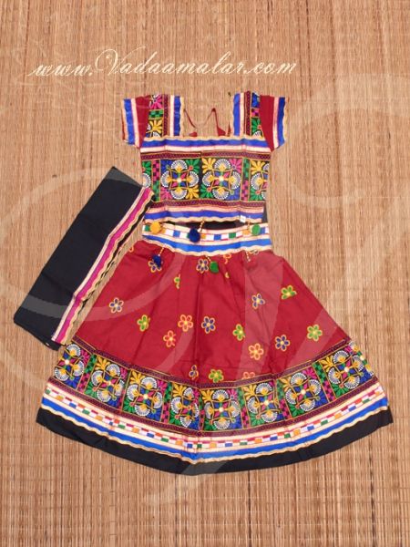  Girls Rajasthani Skirt Blouse India Indian Dance Lehenga Choli Costume 