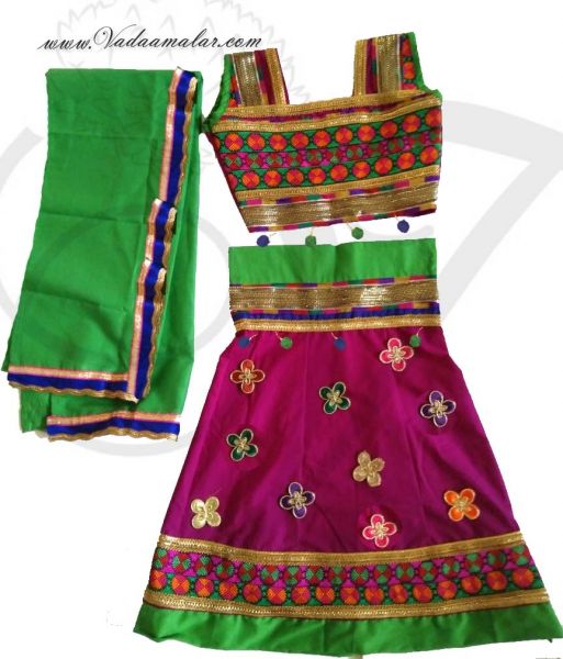 Kids Rajastan Gujarat Indian Costume Girl Skirt Blouse India Lehenga Choli Set Buy Now