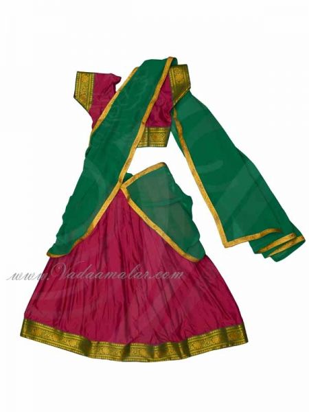 Pavadai thavani lehengga choli South Indian Girls Dress Costume Buy Now