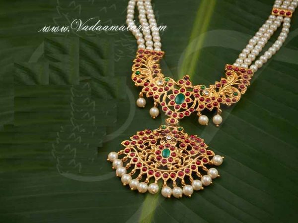 Kemp Necklace Temple Jewellery Pearls Muthu Malai Buy online