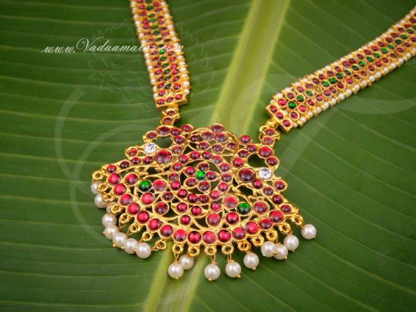 Long South Indian Temple jewellery Haaram  Bharatanatyam Dance Jewelery