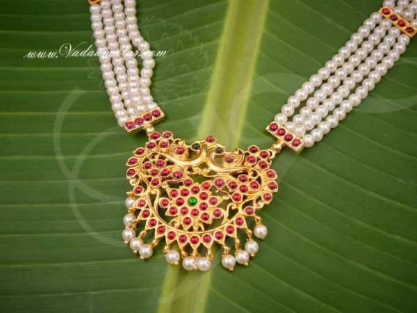 Kemp Necklace Temple Jewellery With Pearls Muthu Malai Buy Now