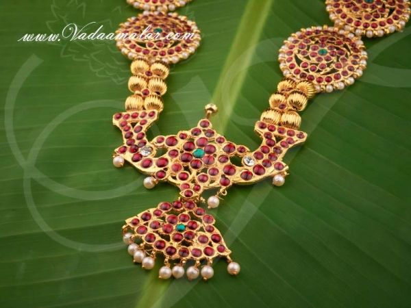 Kemp Long Necklace for Bharatanatyam Kuchipudi Dances Tradtional Jewellery for Sarees Available