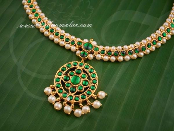 Temple jewellery online Short Necklace Choker Bharatanatyam Kuchupudi Jewellery Available