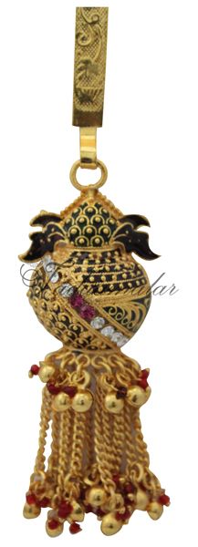 Beautiful multicolour imitation gold saree India key chain